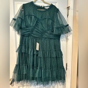 Elegant Green Ruffled Dress